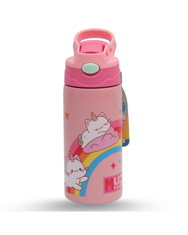 BOUTEILLE D'EAU 400ML METAL - MUST TEAM - MOTIF GIRL