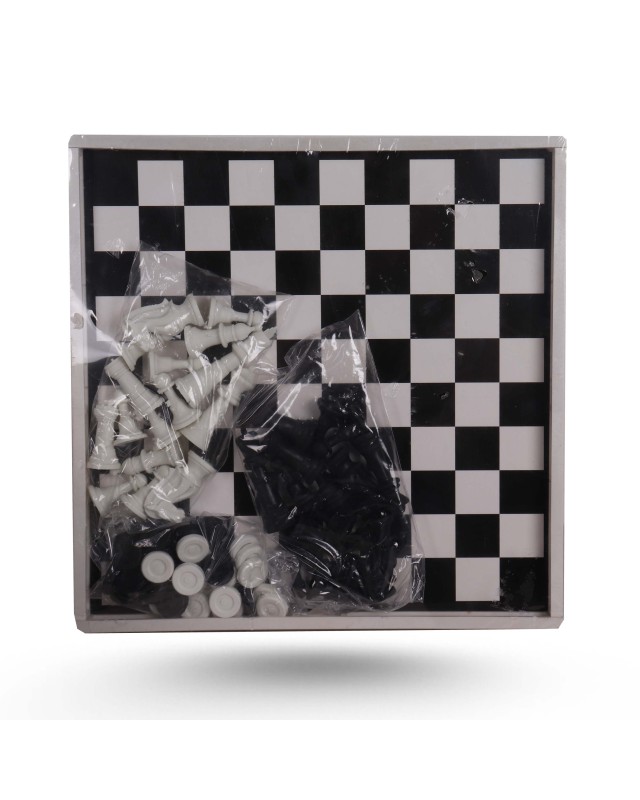 JEU DAME + ECHEC PLASTIQUE