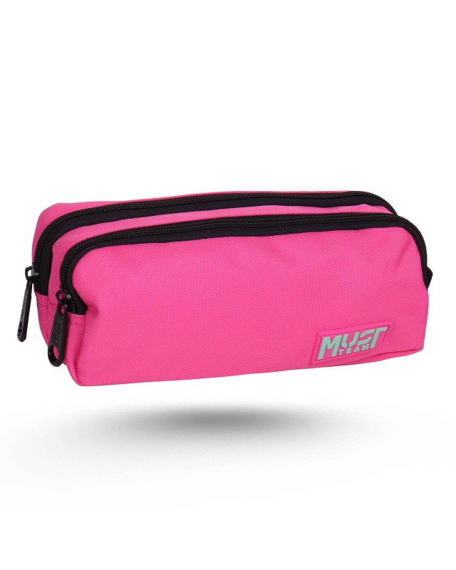 TROUSSE 2 POCHES UNI - MUST TEAM - ROSE FLUO