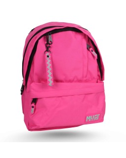 SAC A DOS 2 POCHES MUST TEAM - ROSE & VERT