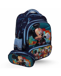 SAC A DOS 4 POCHES + TROUSSE ROBUSTA - MICKEY