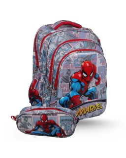 SAC A DOS 4 POCHES + TROUSSE ROBUSTA - SPIDER MAN