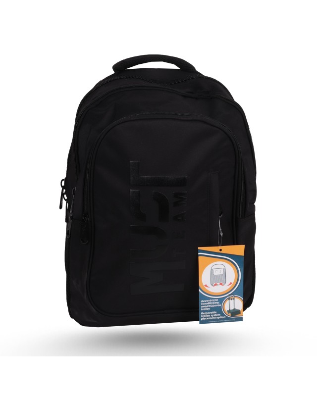 SAC A DOS MUST TEAM - 3 POCHES - NOIRE