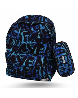 SAC A DOS + TROUSSE IMPRIMÉ - 2 POCHES - ROBUSTA