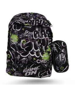 SAC A DOS + TROUSSE IMPRIMÉ - 2 POCHES - ROBUSTA