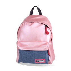 SAC A DOS UNI SIMILCUIR CITY METALISEE ROSE +...