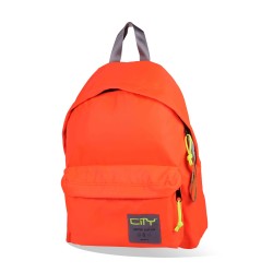 SAC A DOS UNI SATINE ORANGER FLUO CITY