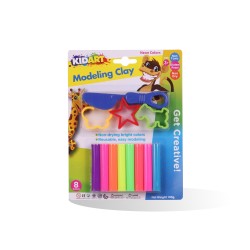 PATE A MODELER DE 8 FLUO + MOULES KIDART