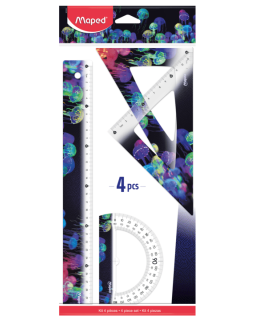 Set géométrie 4 pièces - 30 cm - Maped - DeepSea