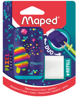 BLISTER TAILLE CRAYON + GOMME PIXEL PARTY MAPED